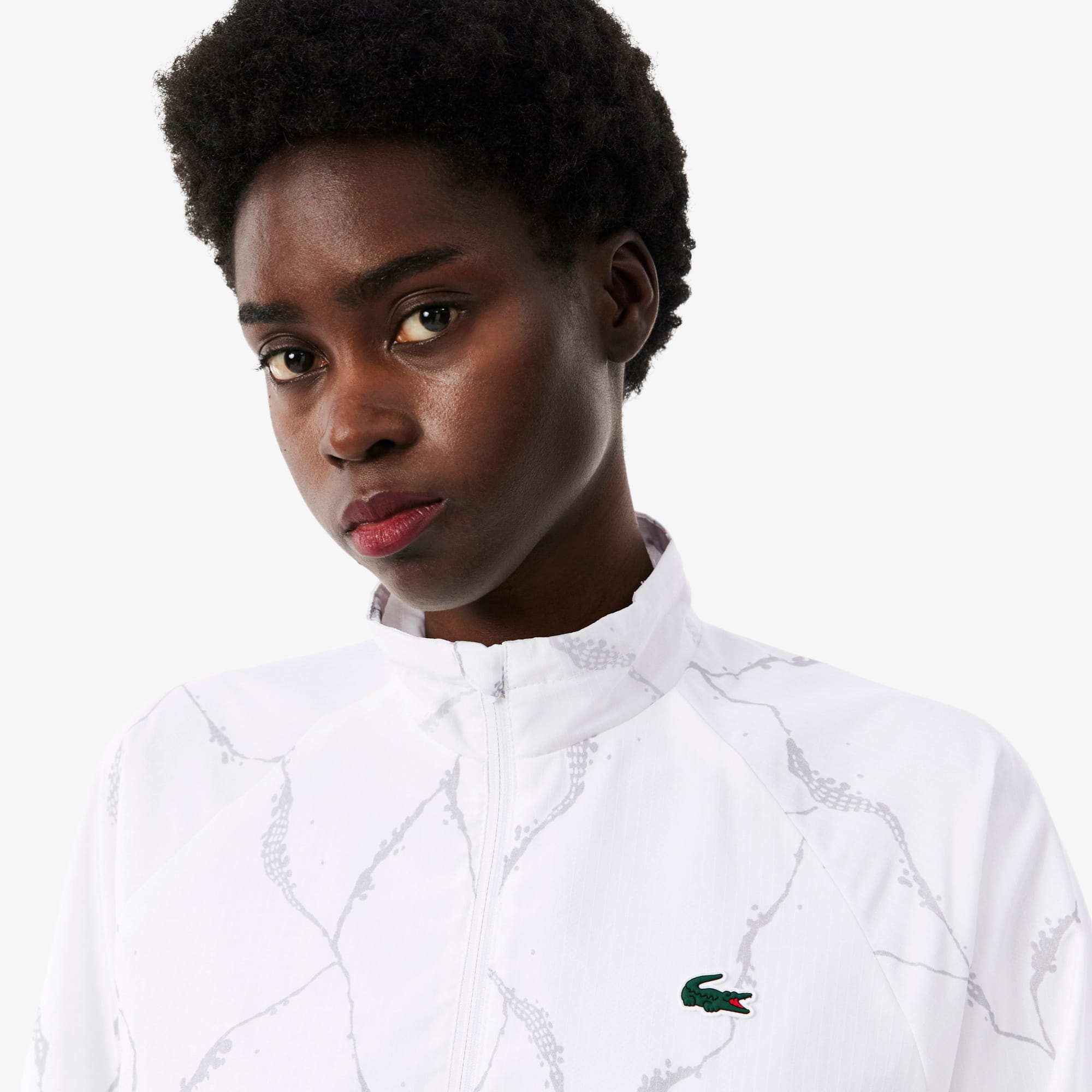 Reflective Crocodile Print Tennis Jacket