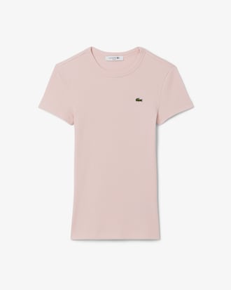 Women's Slim Fit Ribbed Cotton T-Shirt
