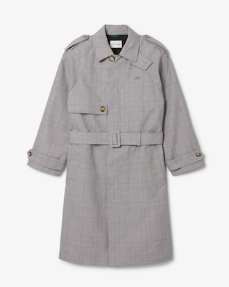 Men's Water-Repellent Plaid Trench Coat