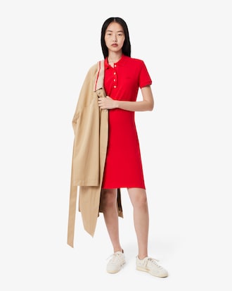Women's Slim Fit Stretch Mini Piqué Polo Dress