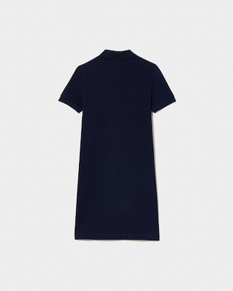 Robe polo en piqu&eacute; de coton uni
