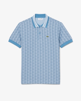 Polo motif monogramme classic fit &agrave; col contrast&eacute;