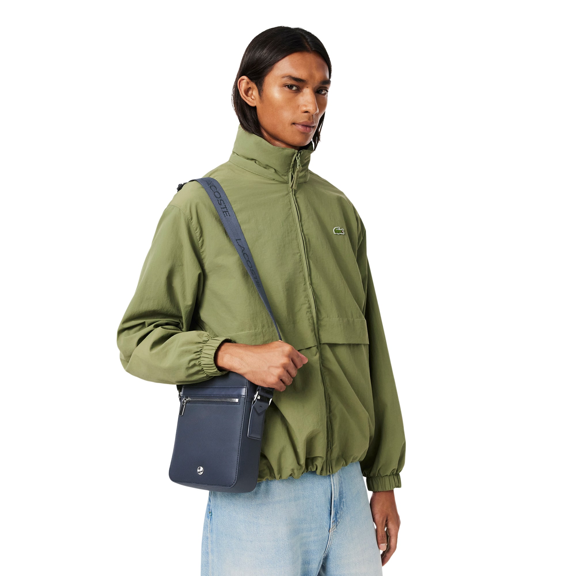 pois ポワ compact long tee コンパクトロングT ネイビー Langon Vertical Petit Piqué Satchel - Bags - New In 2026 | Lacoste