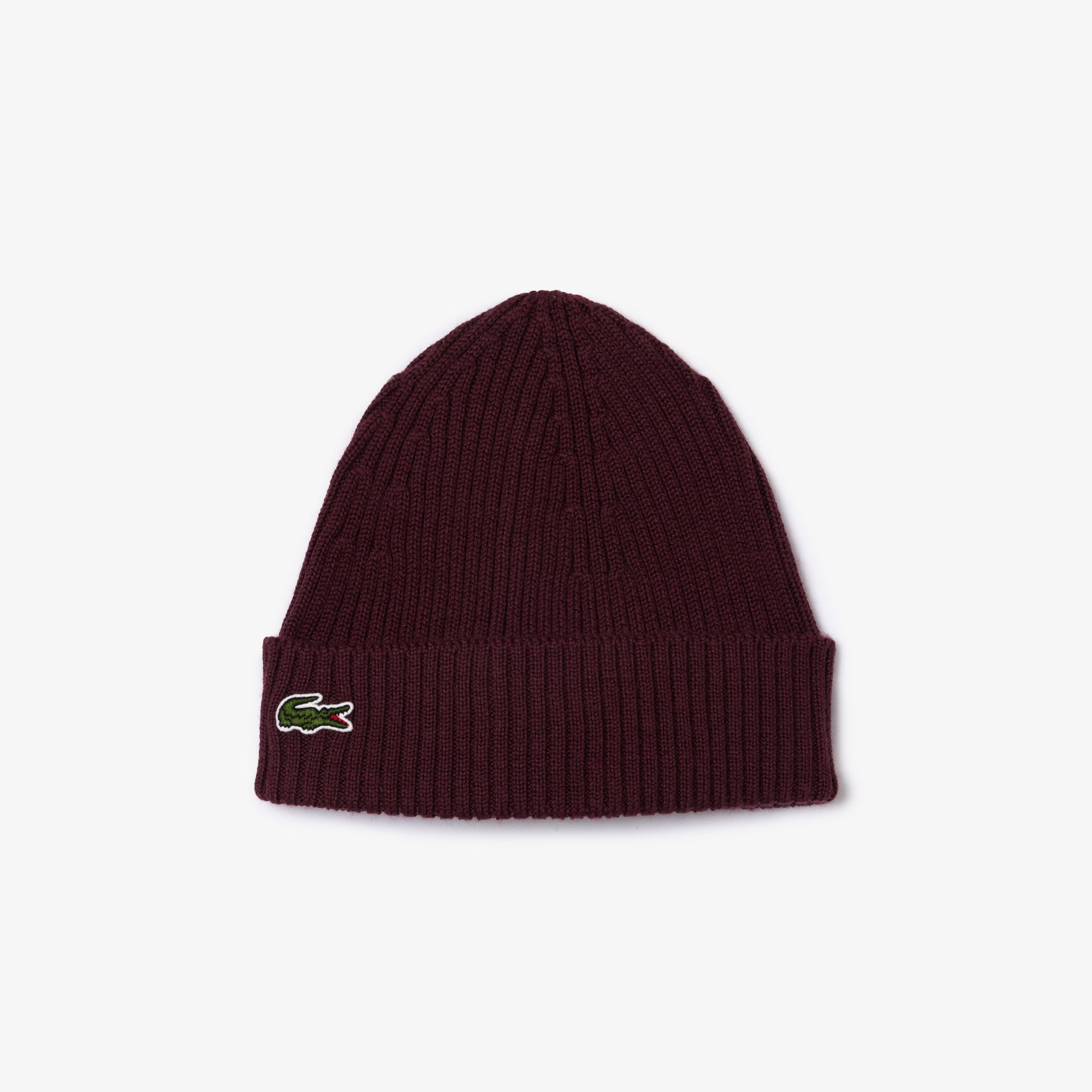 Lacoste Unisex Ribbed Knit Beanie - One Size In Red