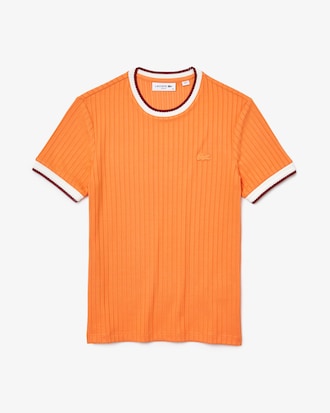 T-shirt c&ocirc;tel&eacute; &agrave; col rond en maille fantaisie avec d&eacute;tails ray&eacute;s