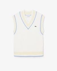 Striped Rib Knit Cotton Sweater Vest