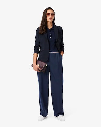 Women's Oversized Wool Blend Pleated Pants