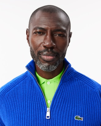 Men's Zip-Up High-Neck Wool Sweater