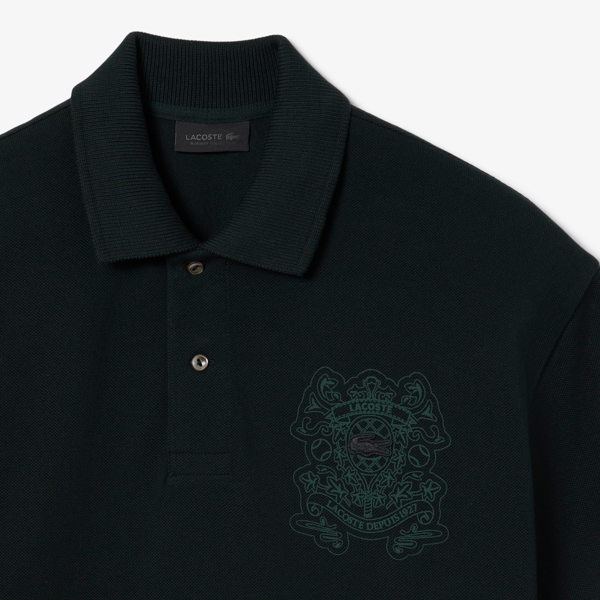 Runway Loose Fit Shield Piqué Polo Shirt