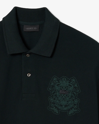 Runway Loose Fit Shield Piqué Polo Shirt
