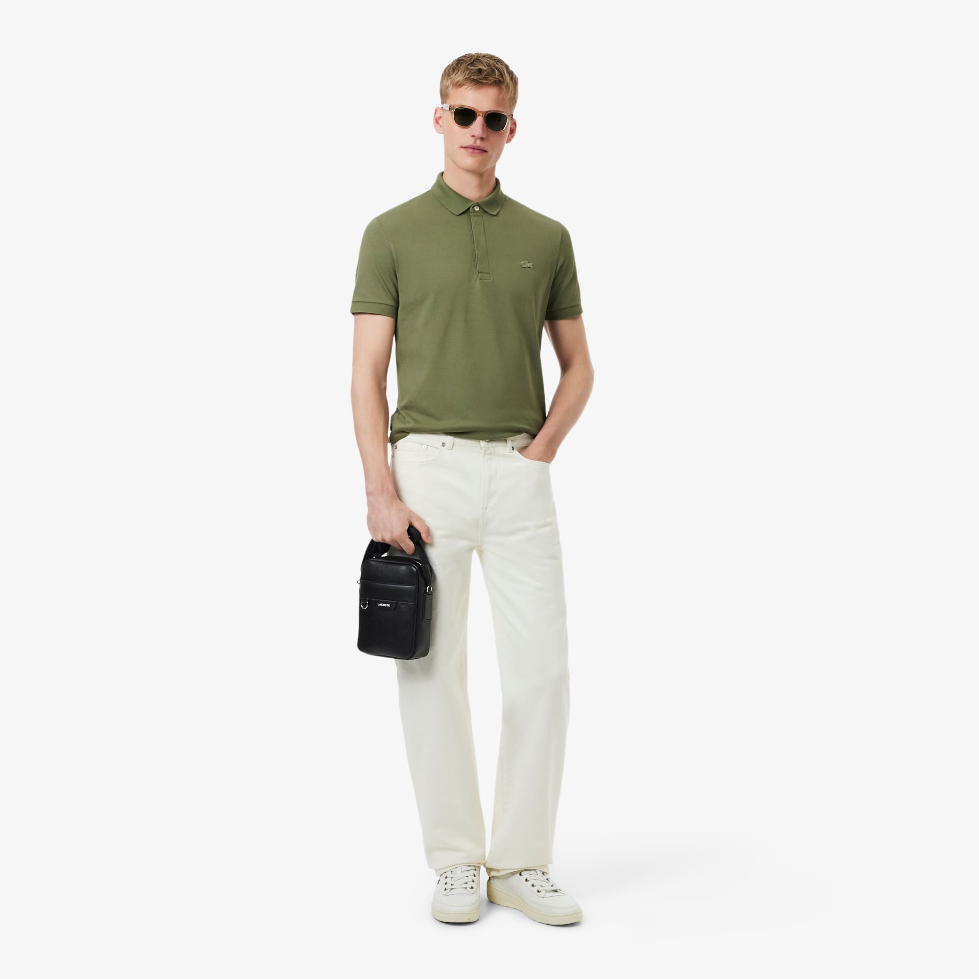 Let's Go OKC AJ 32（男性用) Men's Ossian Leather Satchel - Bags - New In 2026 | Lacoste