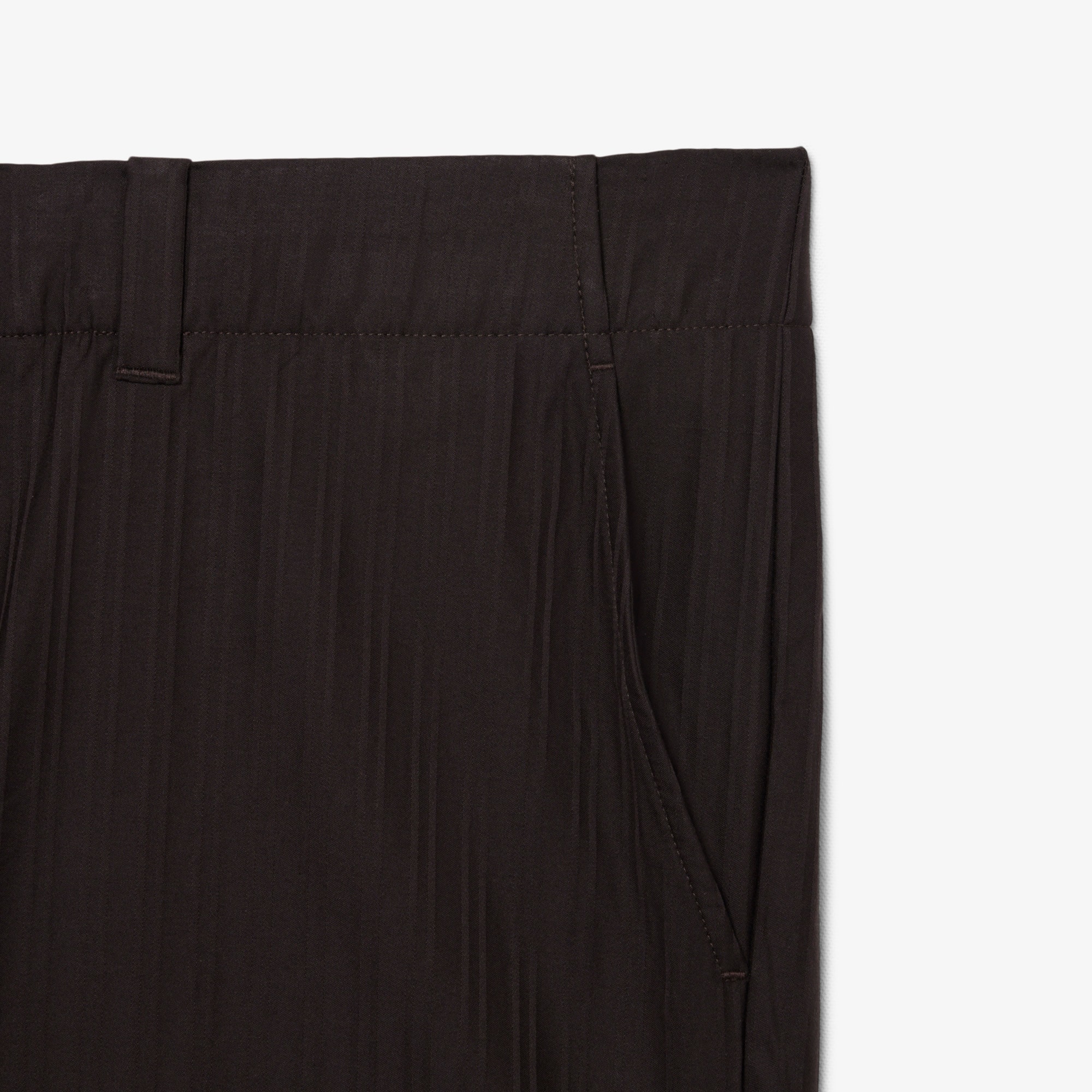 Straight Fit Striped Cotton Suit Pants