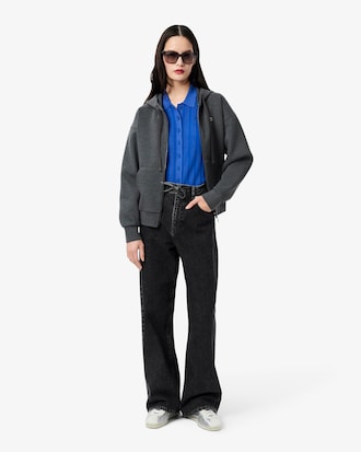 Women's Ribbed Knit Polo Collar Sweater