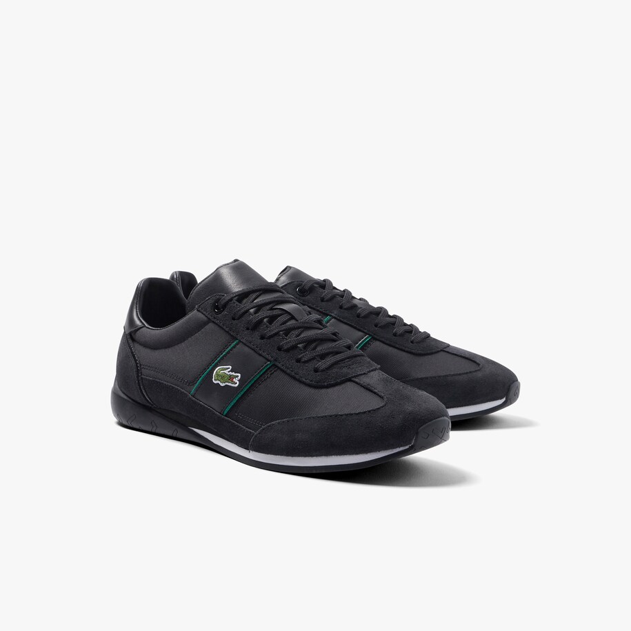 men's lacoste angular textile and leather sneakers
