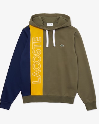 Men&rsquo;s Lettered Colourblock Fleece Hoodie