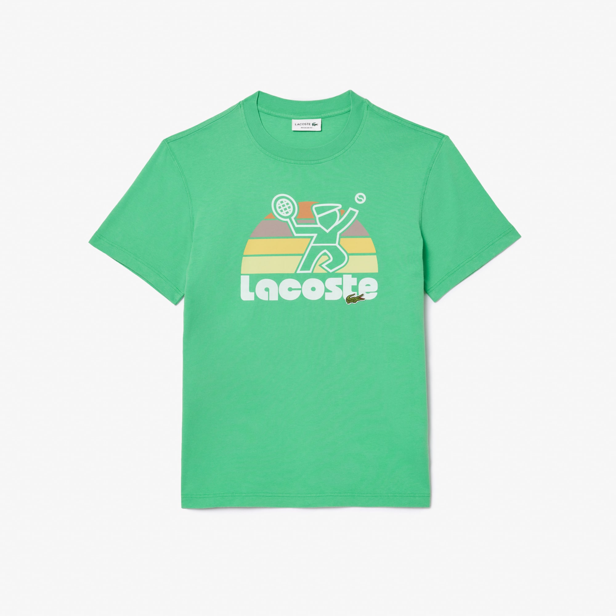 LACOSTE Tシャツ LACOSTE TH5467 LIGHT BLUE 4 MEDIUM REGULAR FIT FELT LOGO