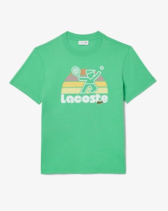 Men's Washed Effect Tennis Print T-Shirt