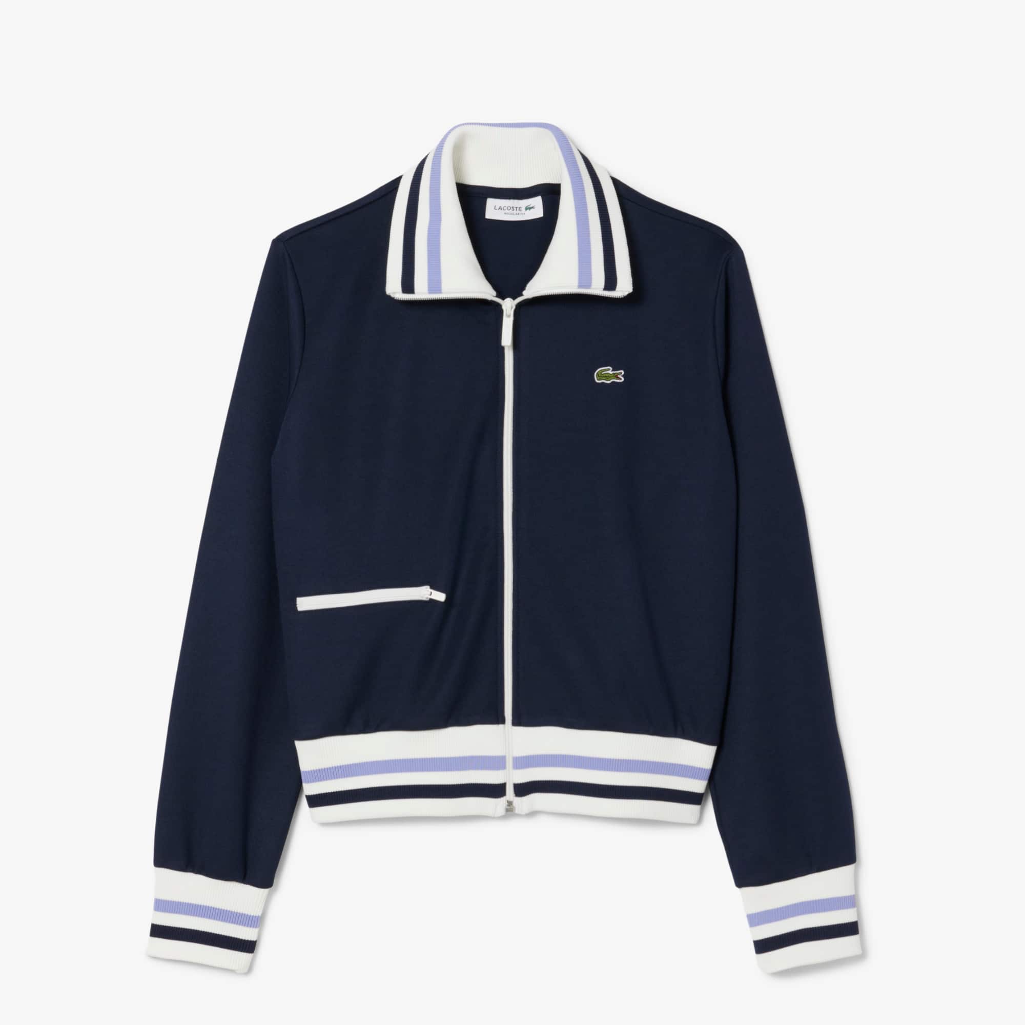 Women's Zip-Up Stripe Accent Sweatshirt - Sweaters & Sweatshirts