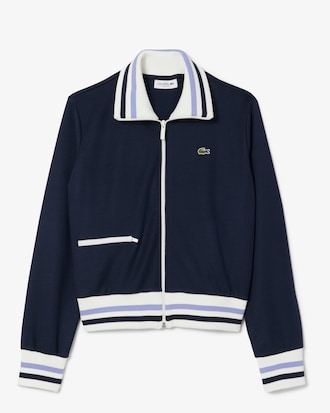 Women's Zip-Up Stripe Accent Sweatshirt