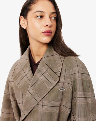 Women's Water-Repellent Plaid Wrap Coat