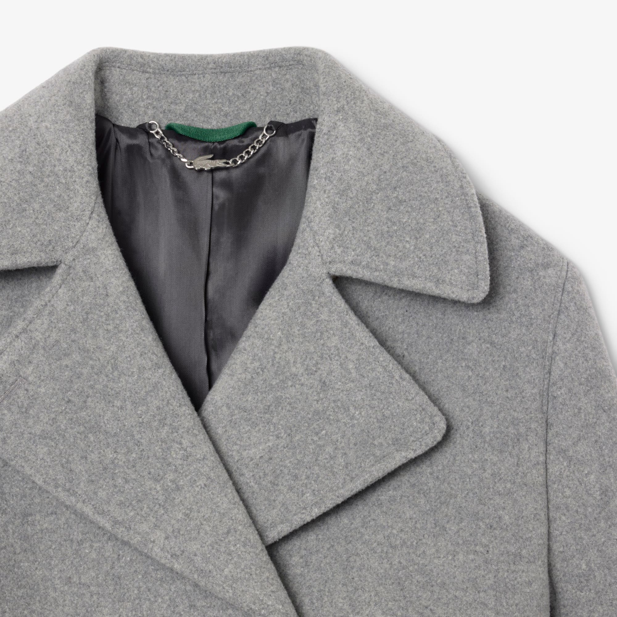 Women's Short Oversized Wool Blend Pea Coat - Respect for Animal