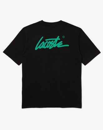 Playera unisex Lacoste L!VE de corte holgado en algod&oacute;n estampado
