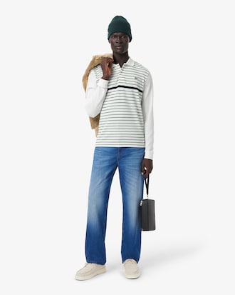 Classic Fit Striped Piqu&eacute; Polo Shirt
