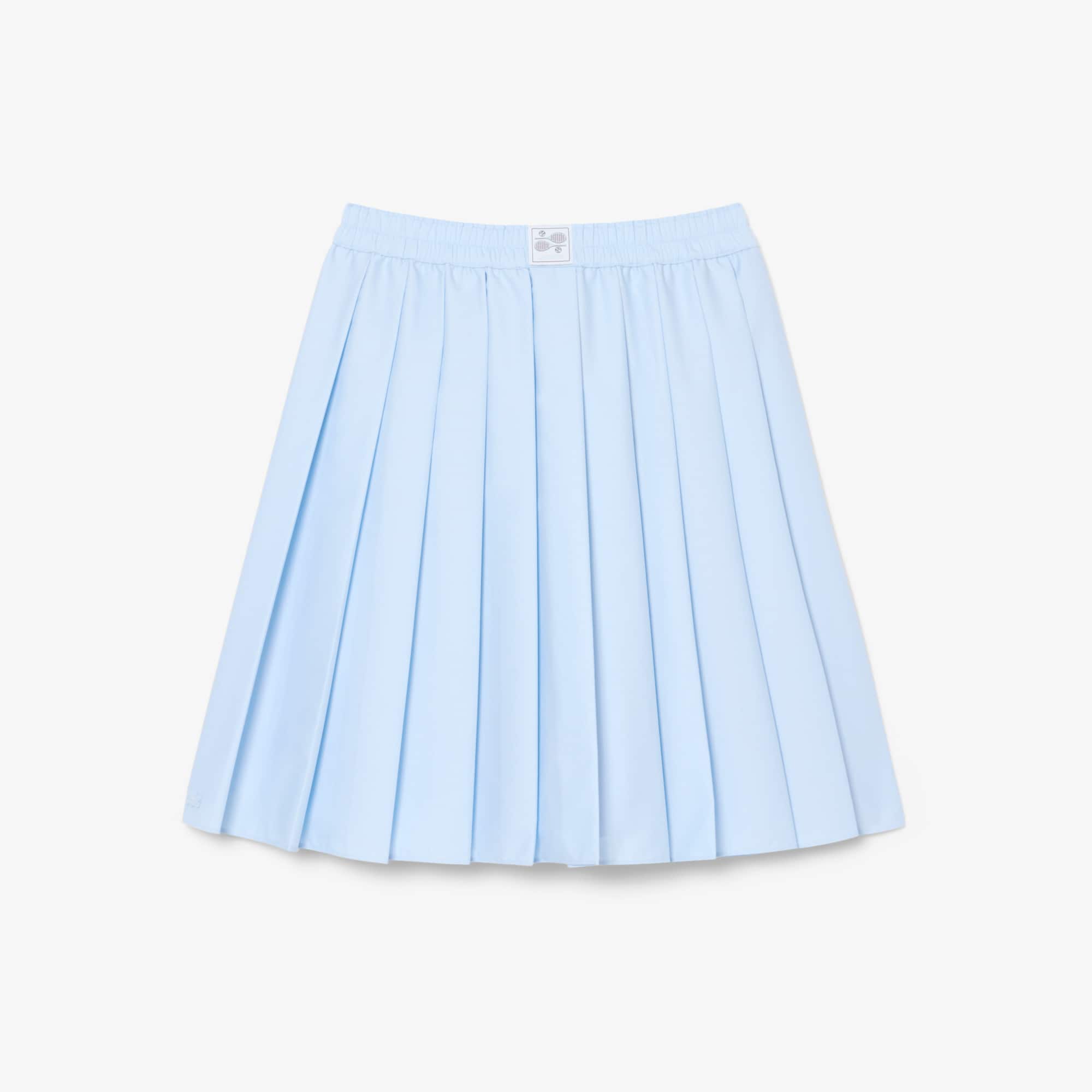 Pleated Petit Piqué Effect Midi Skirt