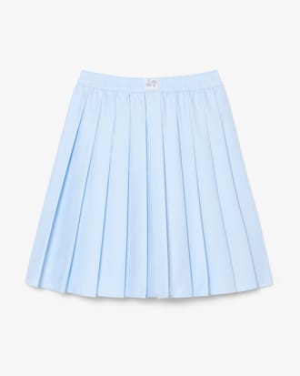 Falda Midi Plisada con Efecto Petit Piqu&eacute;
