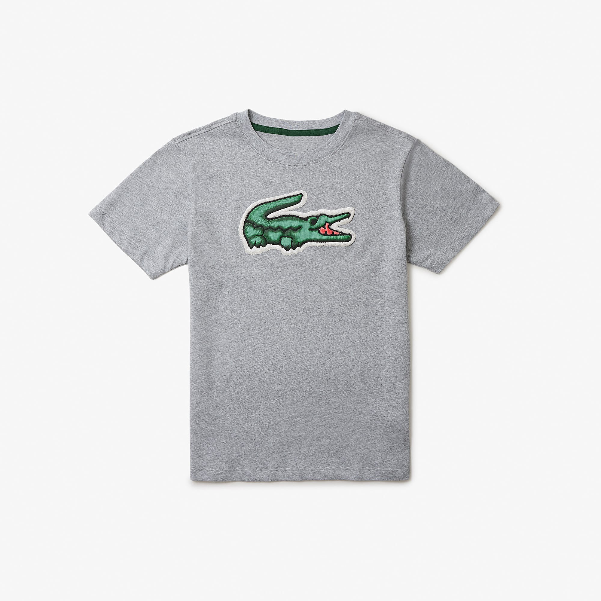 Lacoste Printed Cotton T-shirt - 14 Years In Gray