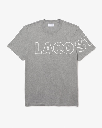 Playera para hombre en algod&oacute;n jaspeado con cuello redondo y la marca Heritage