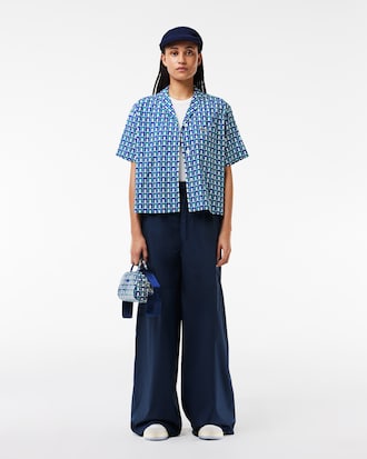 Women's Oversized Monogram Print Shirt