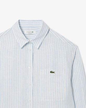 Women's Oversized Striped Linen Shirt