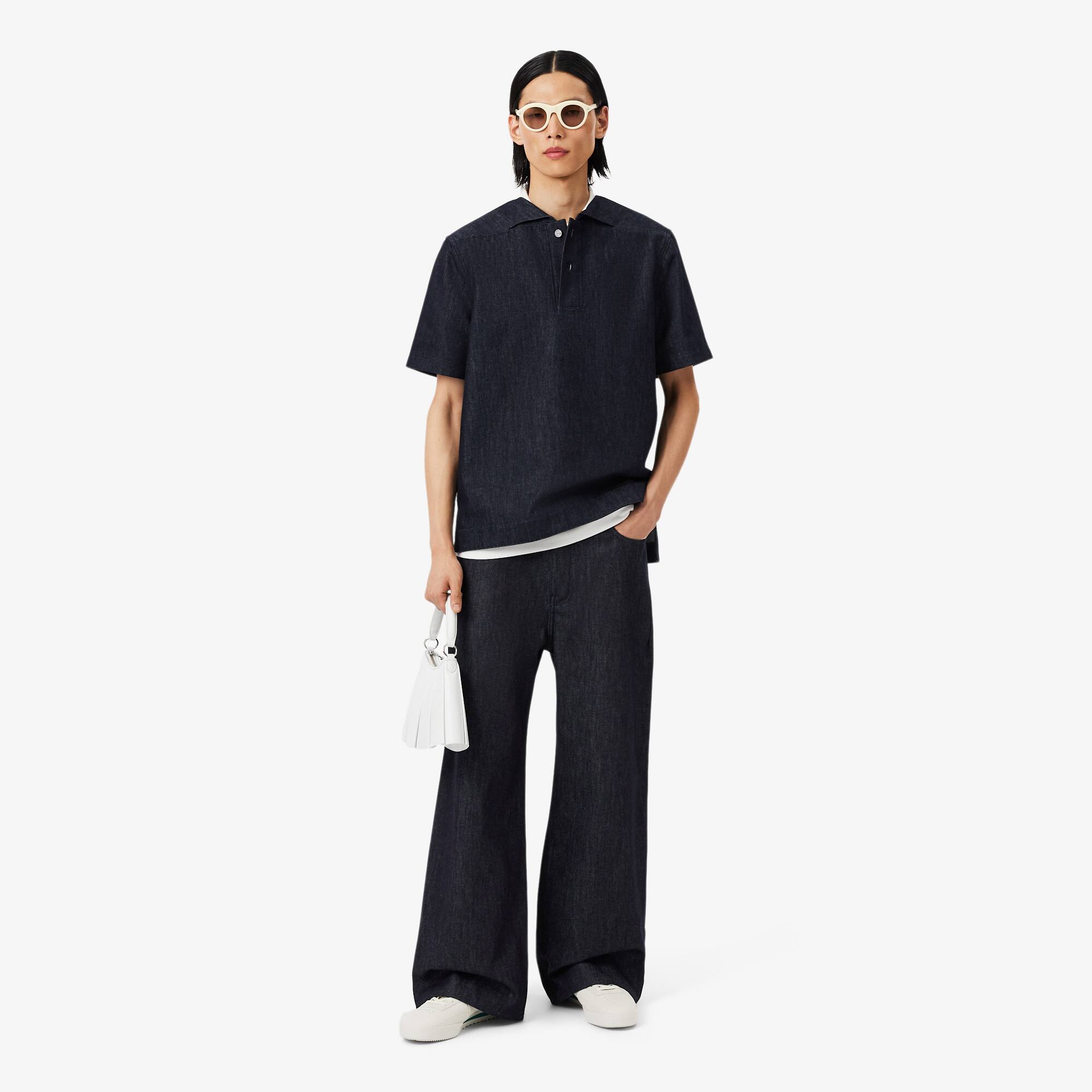 Runway Loose Fit Denim Polo Shirt - Polo Shirts - New In 2026