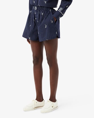 Short boxer motif jacquard popeline