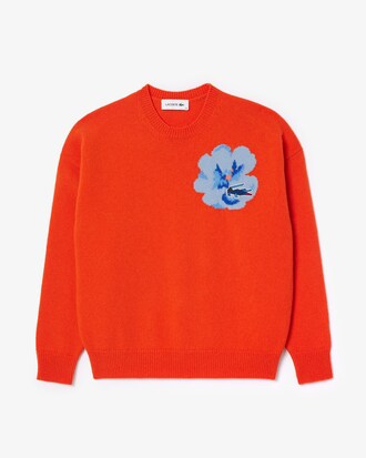Women's Flower Motif Wool Sweater
