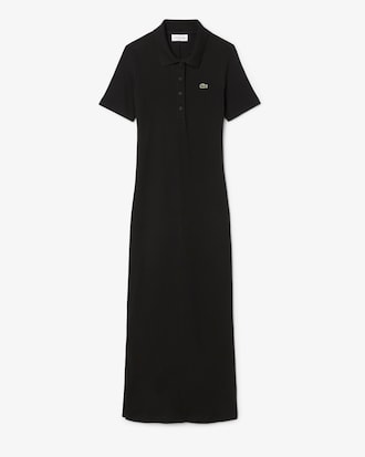 Women's Long Ribbed Cotton Polo Dress