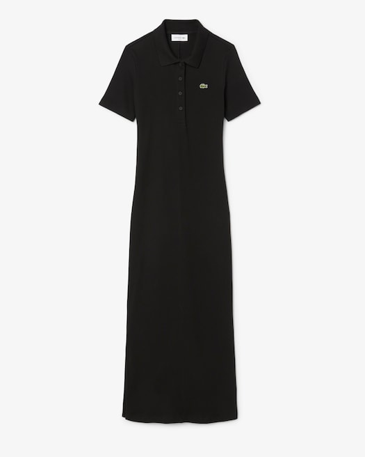 Women's Long Ribbed Cotton Polo Dress