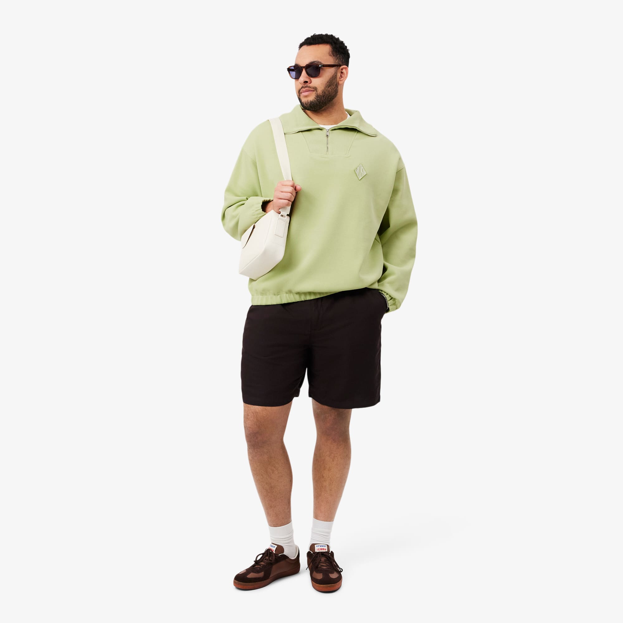パクソジュン Loose Fit Zipped Neck Piqué Sweatshirt - Sweaters & Sweatshirts