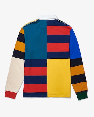 Men&rsquo;s LIVE Loose Fit Colourblock Cotton Rugby Style Polo Shirt