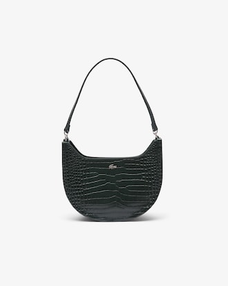 Small Chantaco Embossed Leather Half Moon Bag