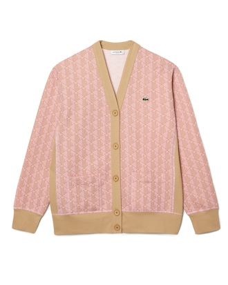 Women's Loose Fit Monogram Print Cardigan