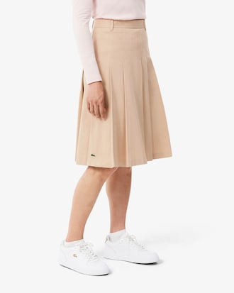 Pleated Gabardine Skirt