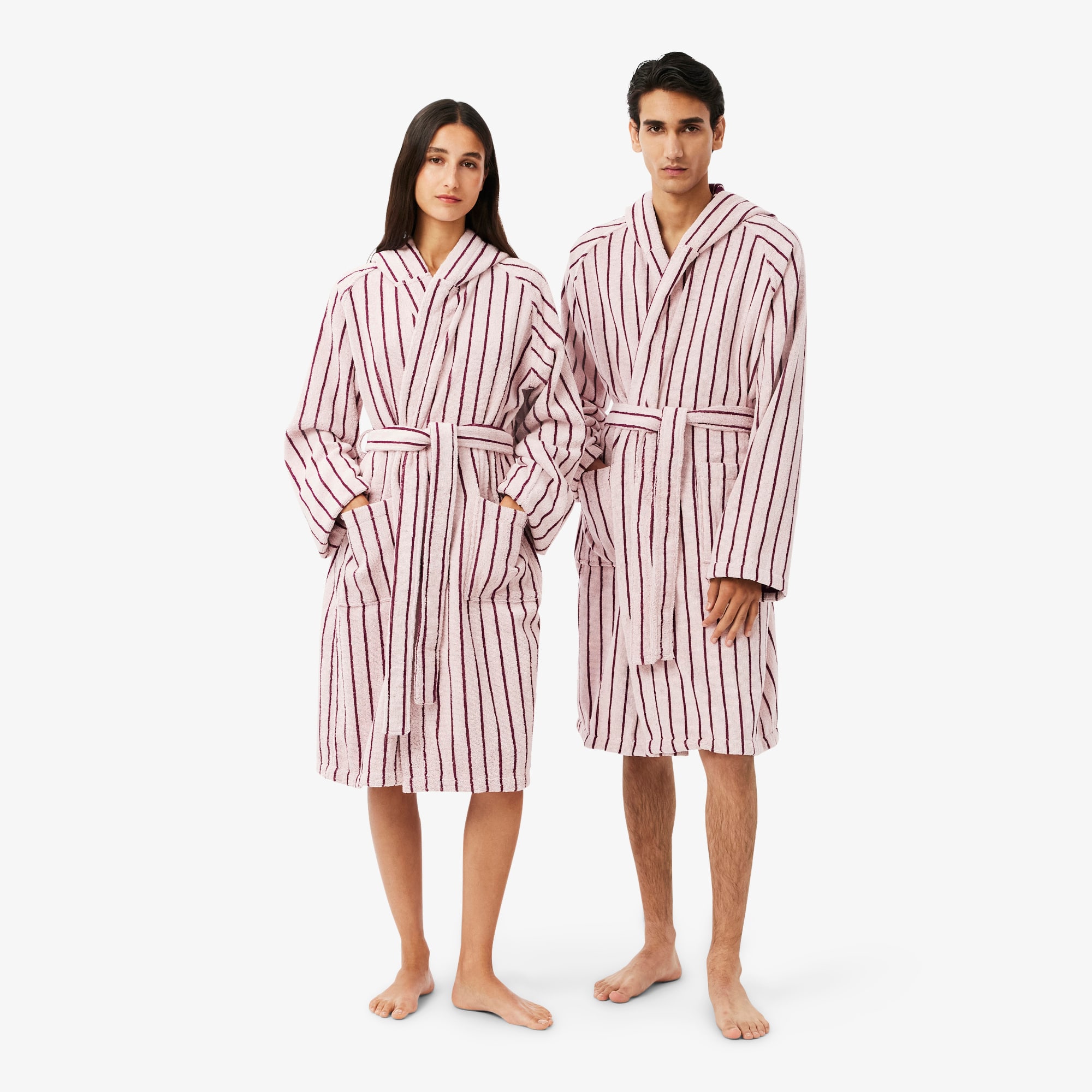 Lacoste Centre Mark Bathrobe - 4 - L/xl In Pink