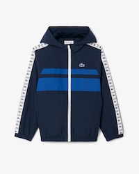 Boys' Logo Stripe Sport Hooded Puffer Jacket