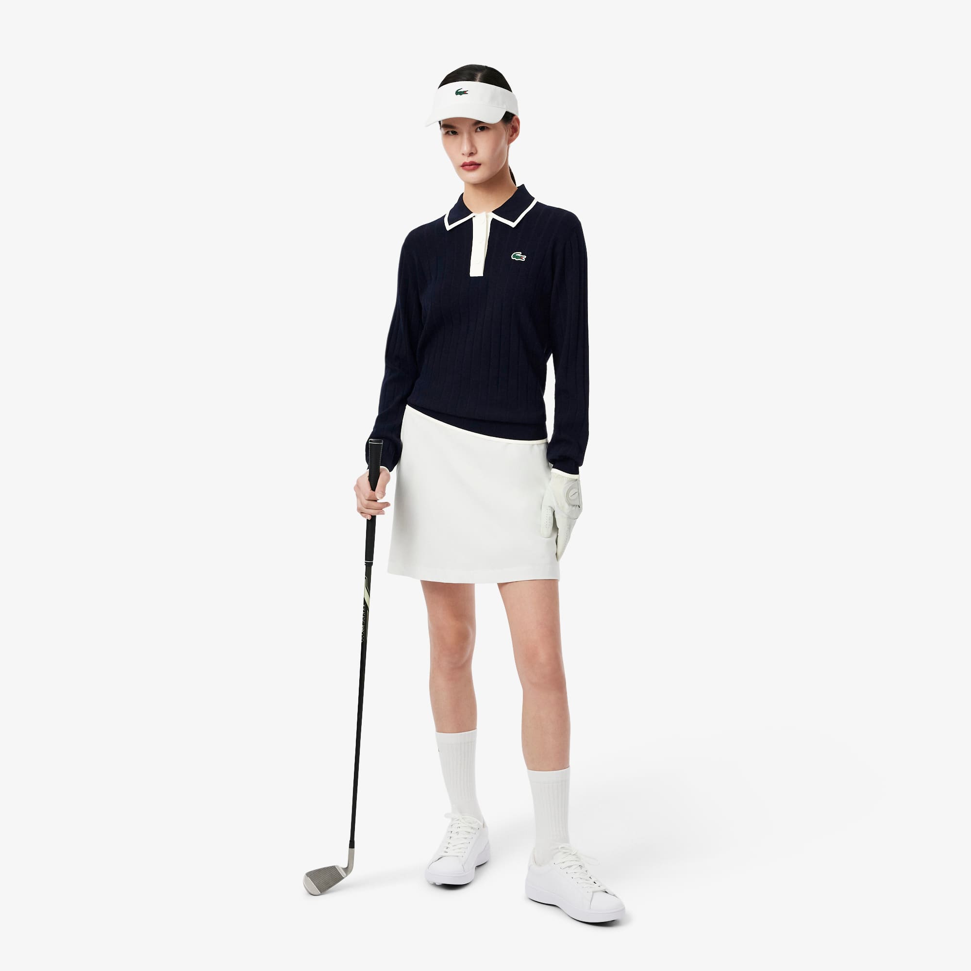 Women's Polo Collar Stretch Golf Sweater - Sweaters