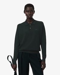Runway Wool Blend Polo Collar Sweater
