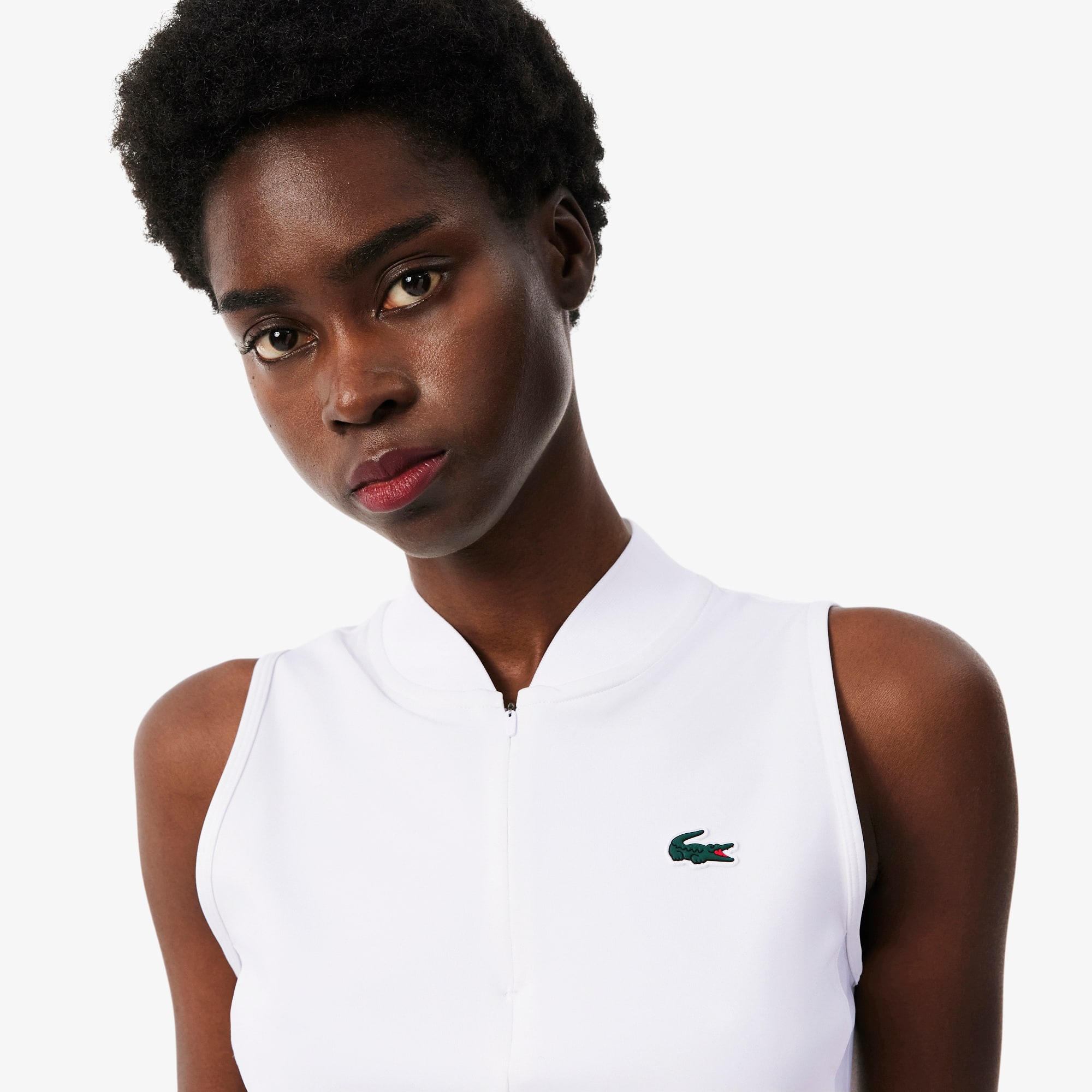 Sleeveless Stretch Dual Fabric Tennis Polo Shirt