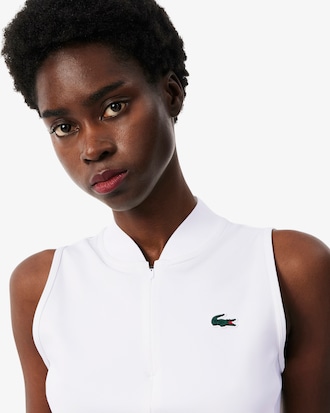 Sleeveless Stretch Dual Fabric Tennis Polo Shirt