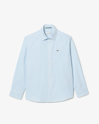 Kids' Striped Print Oxford Cotton Shirt